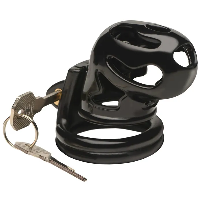 Male Sex Toys XR Brands Master Series Hard Stop Double Ring Chastity Cage