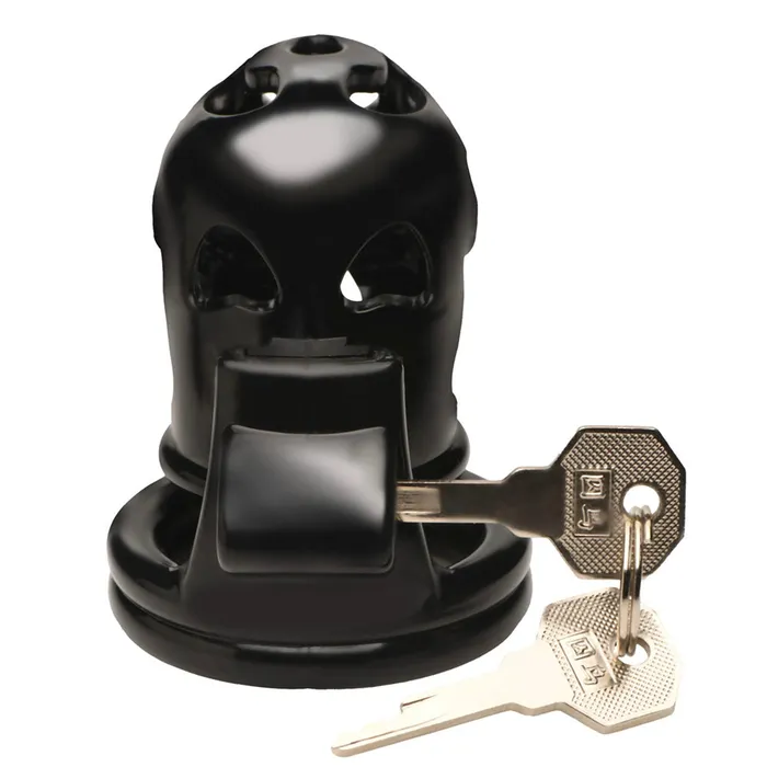 Male Sex Toys XR Brands Master Series Hard Stop Double Ring Chastity Cage