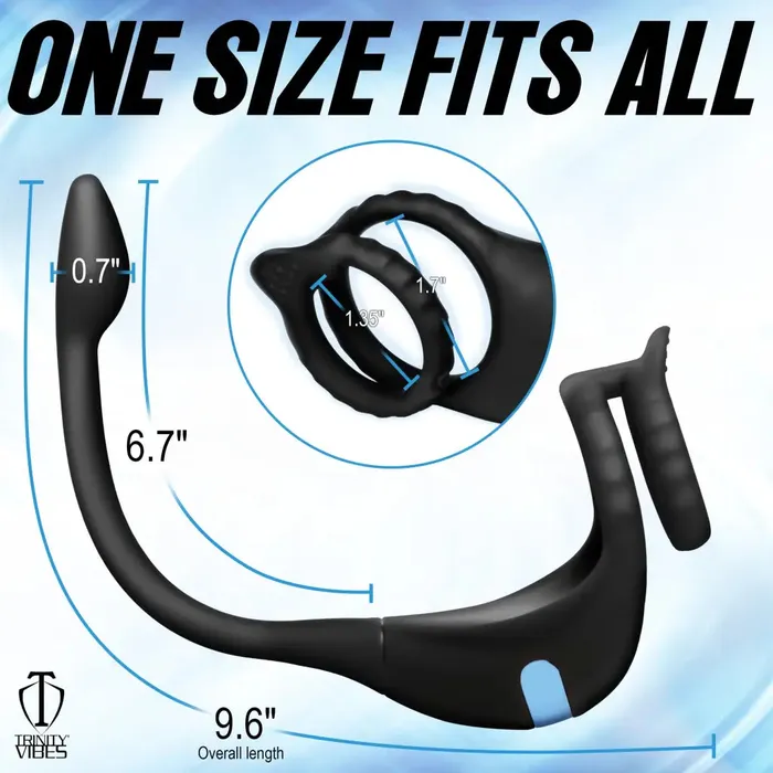 Male Sex Toys XR Brands Vibrating Silicone Cock Ring And Anal Stimulator