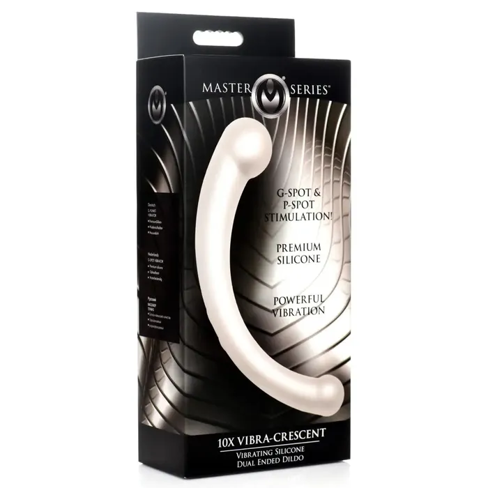 Master Series Female Sex Toys 10x Vibracrescent Vibrating Silicone Double Ended Vibrator