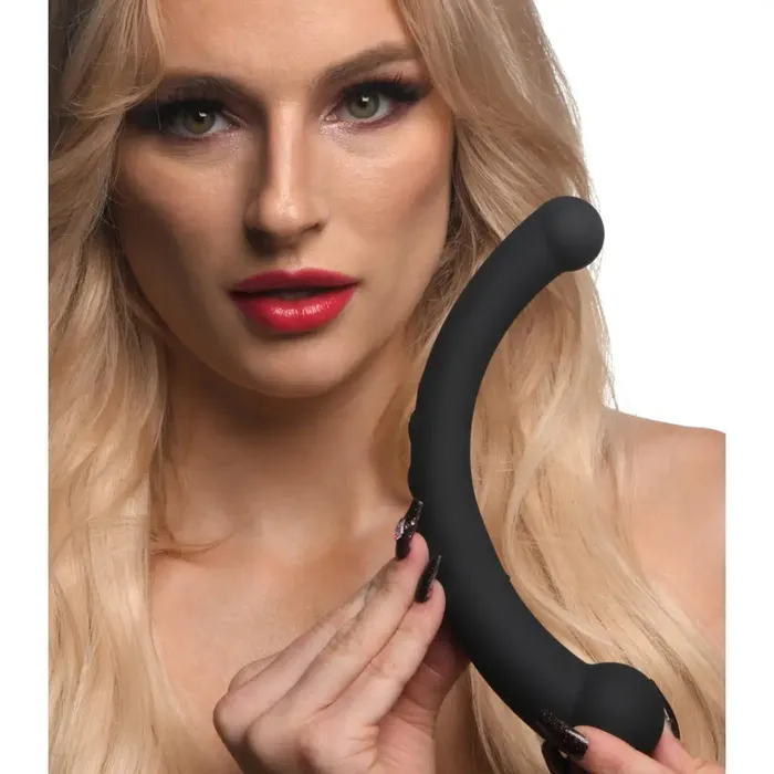 Master Series Female Sex Toys 10x Vibracrescent Vibrating Silicone Double Ended Vibrator