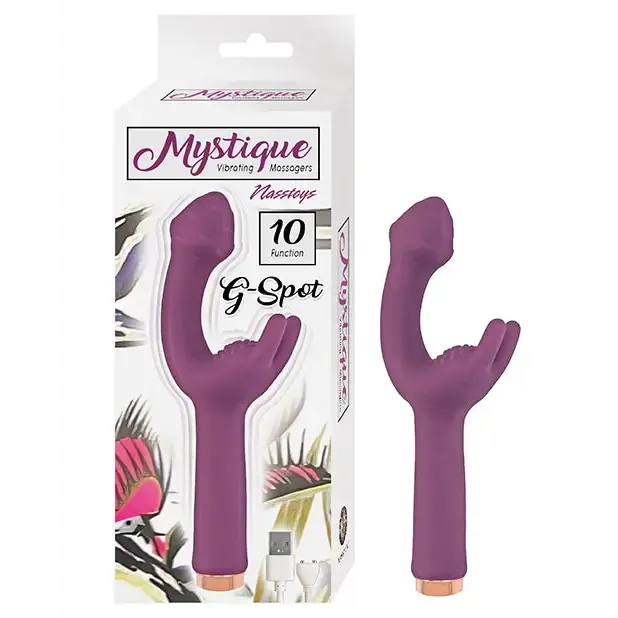 Novelties By Nasswalk Nasstoys Mystique GSpot Rechargeable Silicone Dual Stimulation Vibrator Eggplant Female Sex Toys