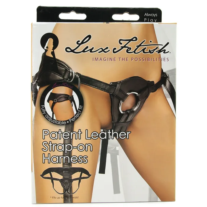 Patent Leather StrapOn Harness in Black Lux Fetish Female Sex Toys Patent Leather StrapOn Harness in Black Lux Fetish Female Sex Toys