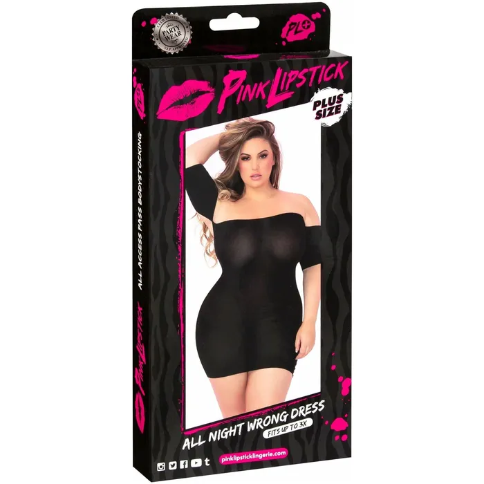 Pink Lipstick All Night Wrong Dress Black Plus Size Pink Lipstick Plus Size