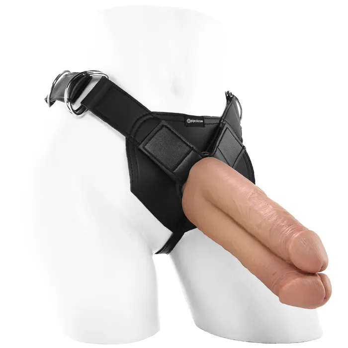 Pipedream Female Sex Toys King Cock Harness with 7 Two Cocks One Hole in Caramel Pipedream Female Sex Toys King Cock Harness with 7 Two Cocks One Hole in Caramel