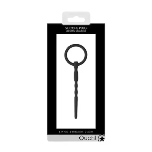 SHOTS AMERICA Male Sex Toys Ouch Urethral Sounding Silicone Cock Pin Black 7 mm SHOTS AMERICA Male Sex Toys Ouch Urethral Sounding Silicone Cock Pin Black 7 mm