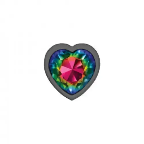 Viben Anal Cheeky Charms Heart Rainbow Gunmetal Butt Plug