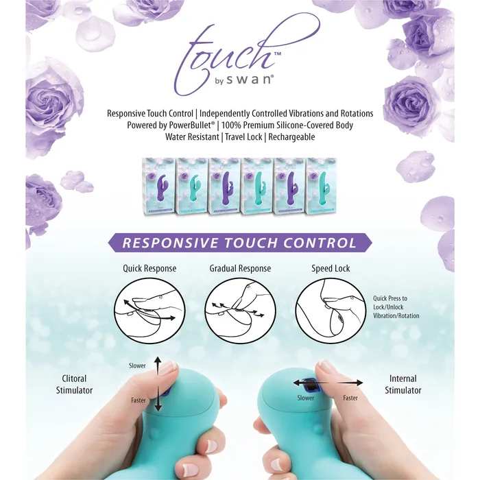 Vibrators Swan Swan Touch Solo Dual Vibrator Rechargeable Purple