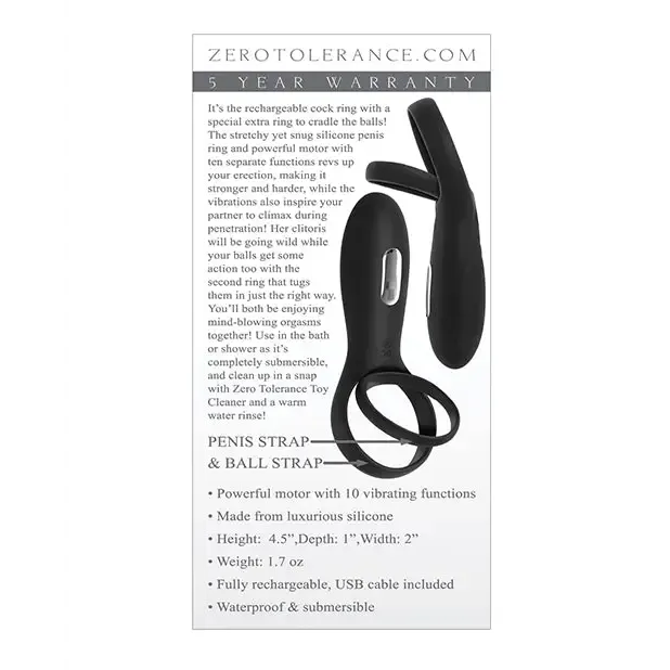 Zero Tolerance Anal Zero Tolerance The Torpedo Rechargeable Vibrating Silicone Cockring Black Zero Tolerance Anal Zero Tolerance The Torpedo Rechargeable Vibrating Silicone Cockring Black