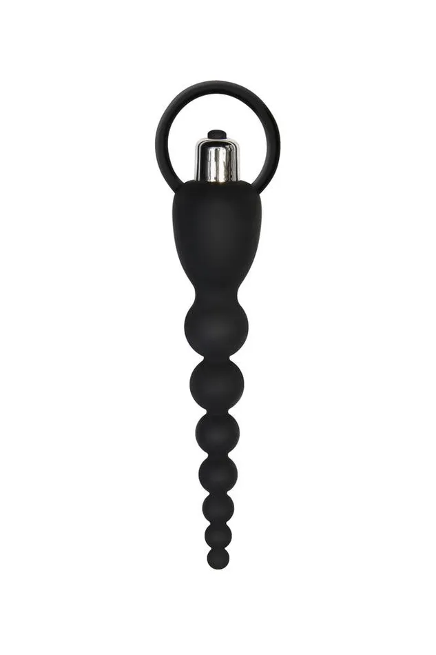 Adam Eve Vibrating Silicone Anal Beads Black Adam Eve Anal