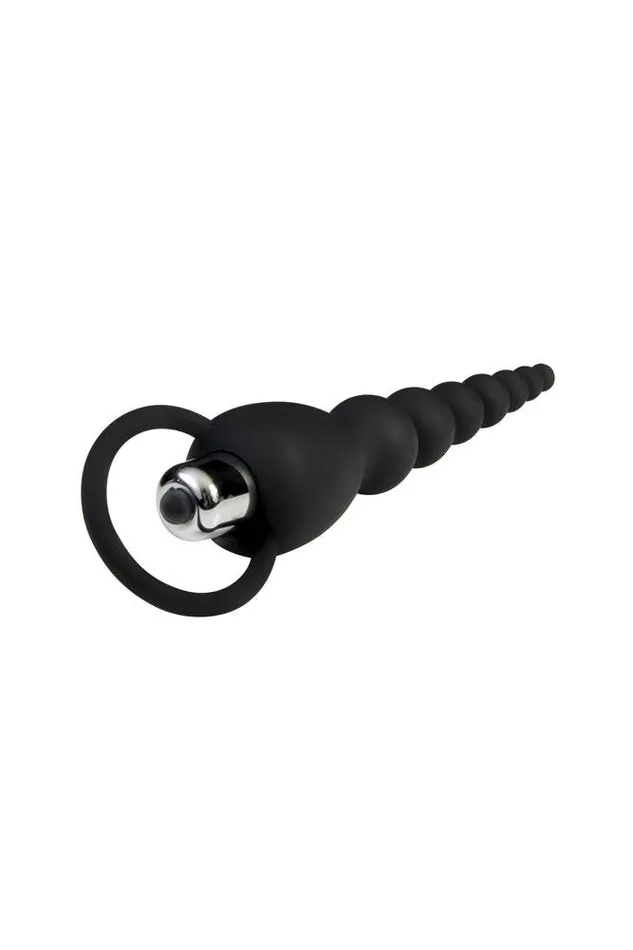 Adam Eve Vibrating Silicone Anal Beads Black Adam Eve Anal
