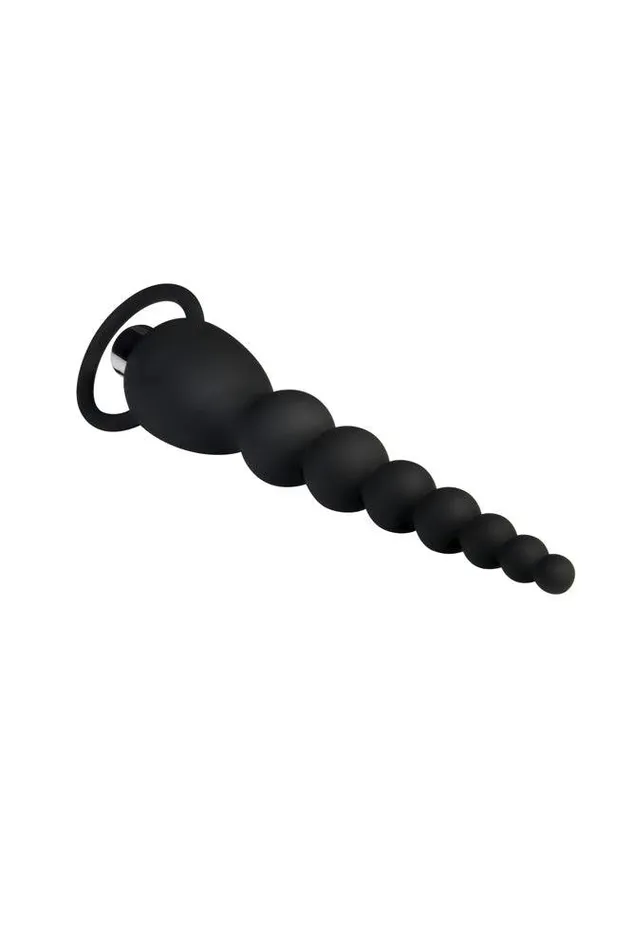 Adam Eve Vibrating Silicone Anal Beads Black Adam Eve Anal