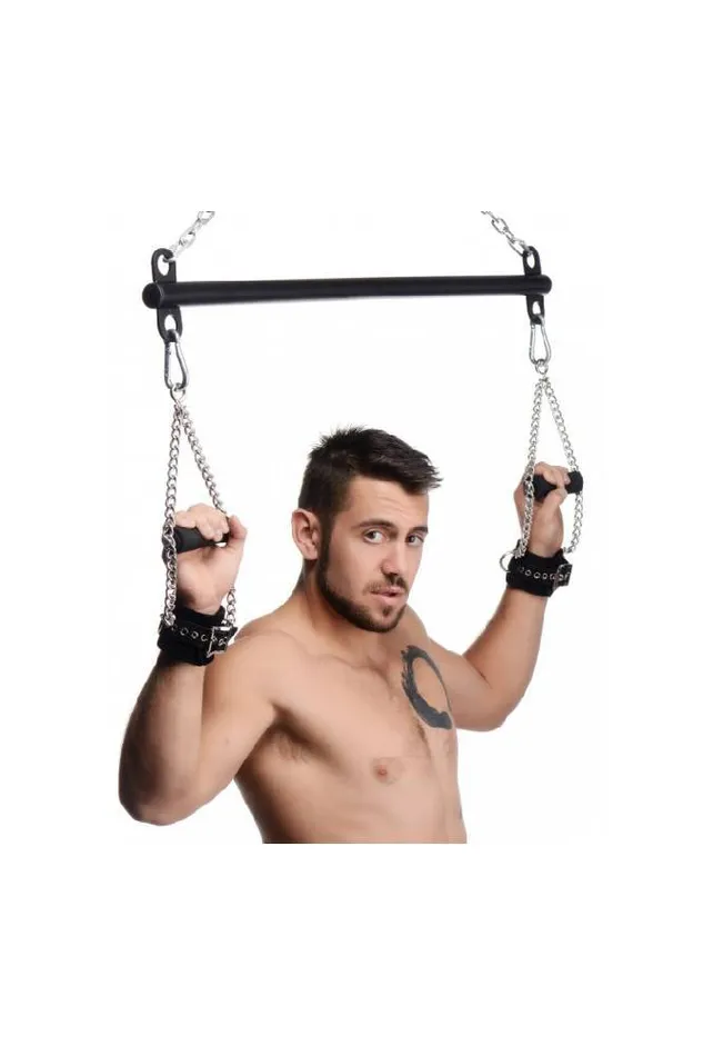 Anal XR Brands XR Brands Master Series Levitate Suspension Bar BlackSilver Anal XR Brands XR Brands Master Series Levitate Suspension Bar BlackSilver