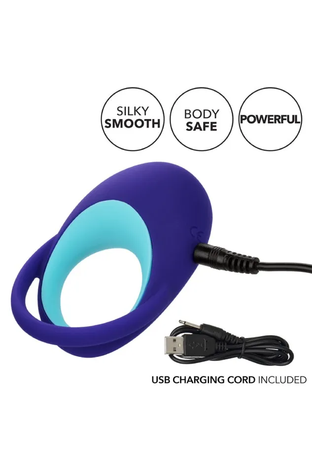 Cal Exotics Male Sex Toys Cal Exotics Link Up Alpha Cock Ring Set Blue