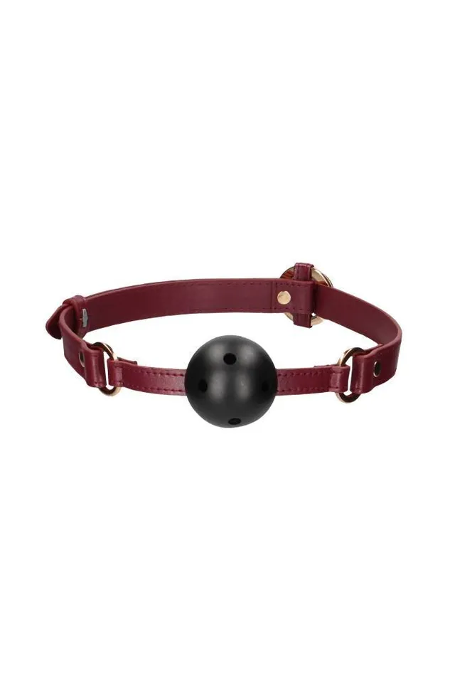 Couples Ouch by Shots Toys Halo Breathable Ball Gag Burgundy Shots Toys