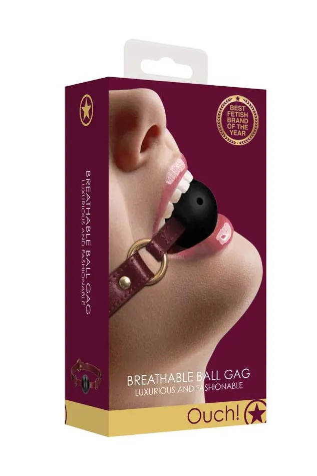Couples Ouch by Shots Toys Halo Breathable Ball Gag Burgundy Shots Toys