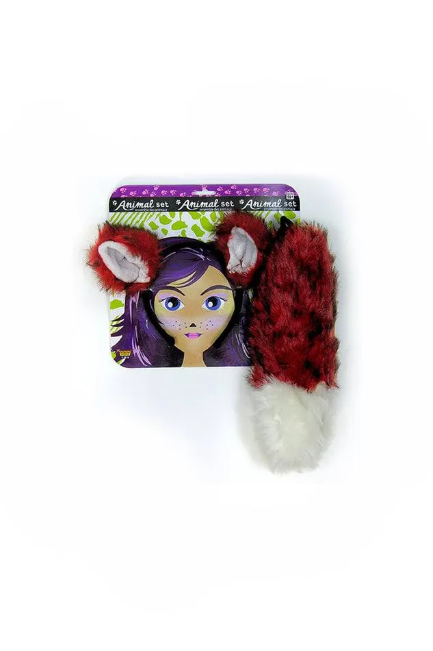 Forum Novelties Anal Forum Novelties Fox Tail and Ear Set Red