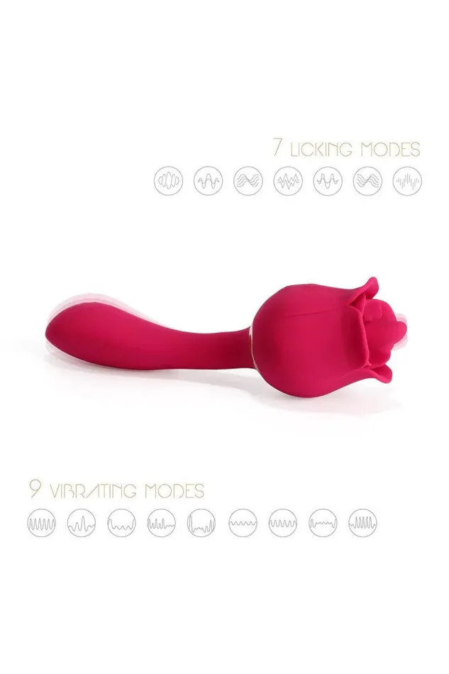 Honey Play Box Vibrators Honey Play Box Rhea The Rose Licking Tongue GSpot Vibrator Red