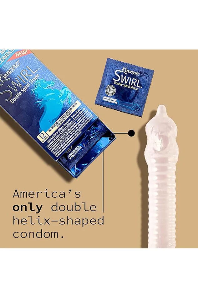 Kimono Swirl Swirl Premium Lubricated Condoms 12 Pack Kimono Female Sex Toys