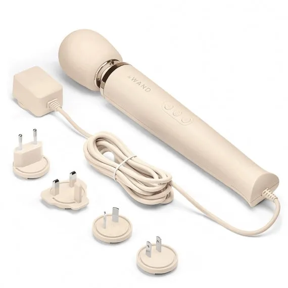 Le Wand Original Powerful Plug In Vibrating Wand Massager Cream LE WAND Female Sex Toys