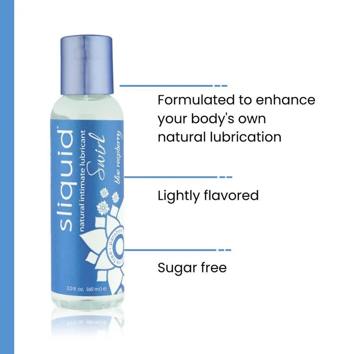 Lubricants Sliquid Sliquid Swirl Blue Raspberry Flavored Lubricant