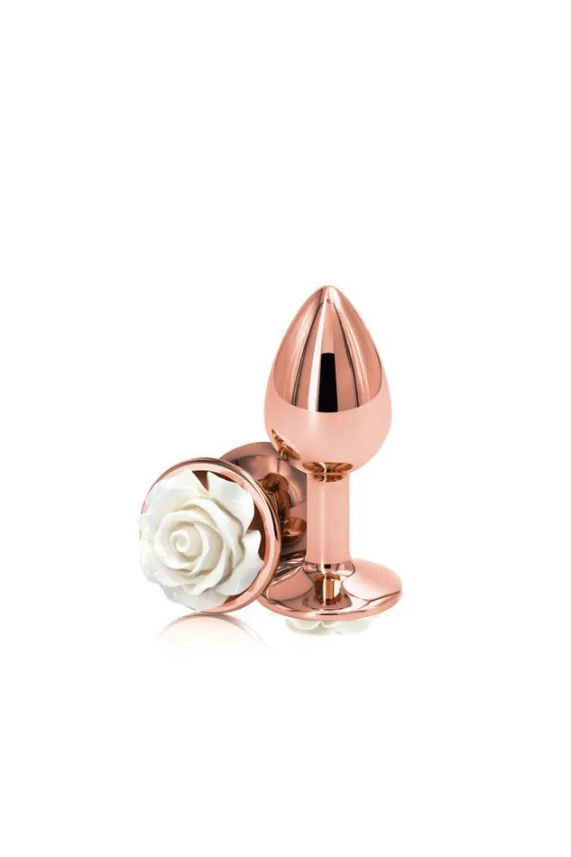 NS Novelties Anal NS Novelties Rear Assets Aluminum Rose Butt Plug GoldWhite Small 3 Inch NS Novelties Anal NS Novelties Rear Assets Aluminum Rose Butt Plug GoldWhite Small 3 Inch