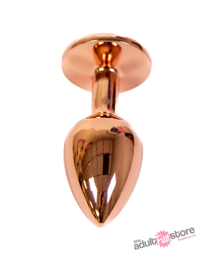 NS Novelties Anal NS Novelties Rear Assets Aluminum Rose Butt Plug GoldWhite Small 3 Inch