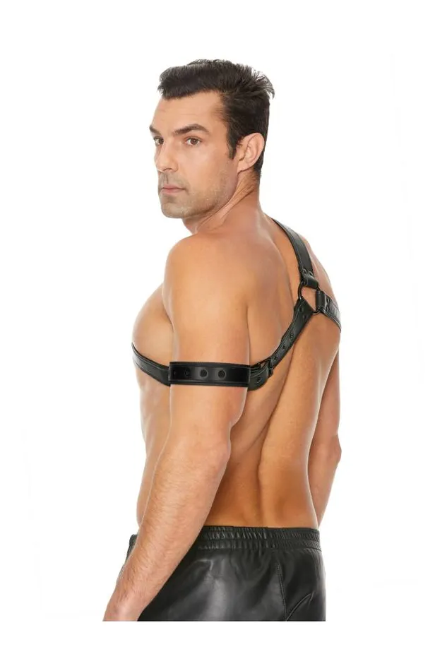 Ouch by Shots Toys Bonded Leather Gladiator Harness Black Shots Toys Vibrators