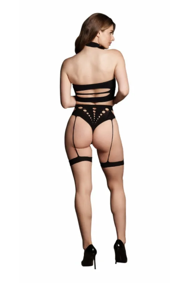 Shots Toys Anal Shots Toys Le Dsir SHA008 Ananke Three Piece Bandeau Panty Set Black OS