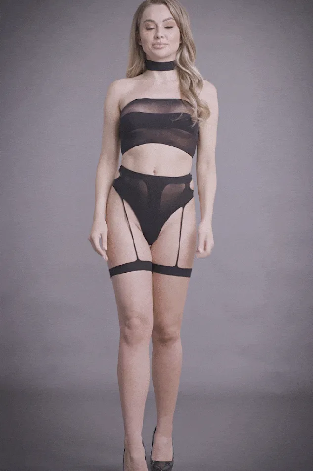 Shots Toys Anal Shots Toys Le Dsir SHA008 Ananke Three Piece Bandeau Panty Set Black OS