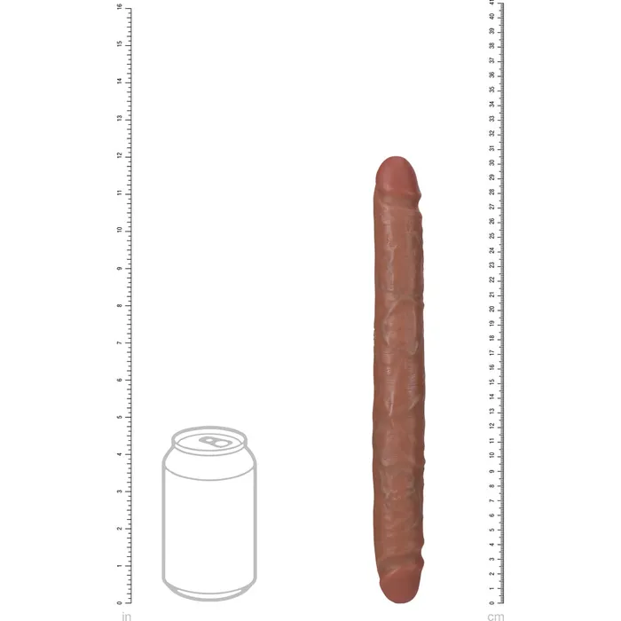Shots Toys Dildos Shots Real Rock Straight Slim 12 Inch Double Dildo Tan