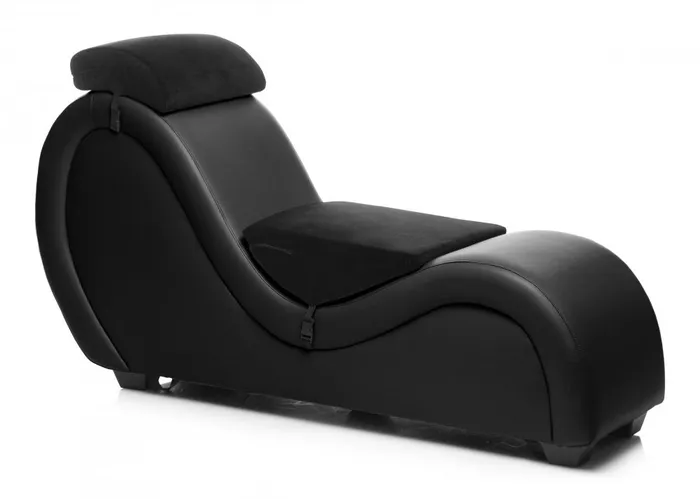 Anal Black Chaise Lounge with Pillows XR Brands Master Series