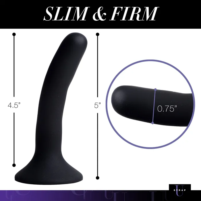 Anal Strap U Black Silicone Dildo Small