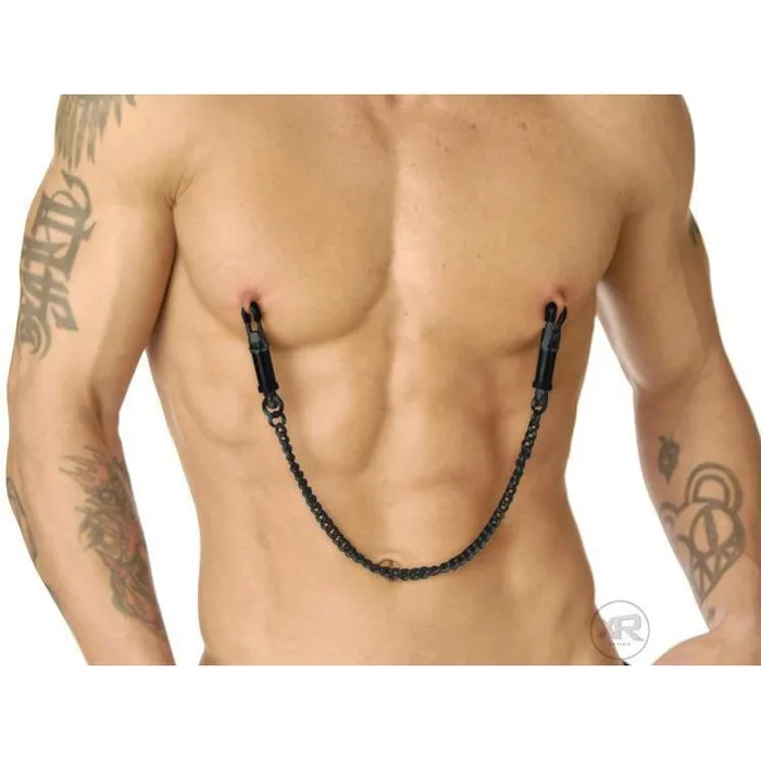 Black Deluxe Adjustable Nipple Clamps Master Series Anal