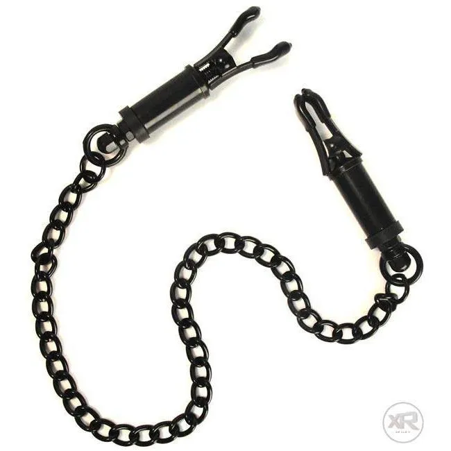 Black Deluxe Adjustable Nipple Clamps Master Series Anal