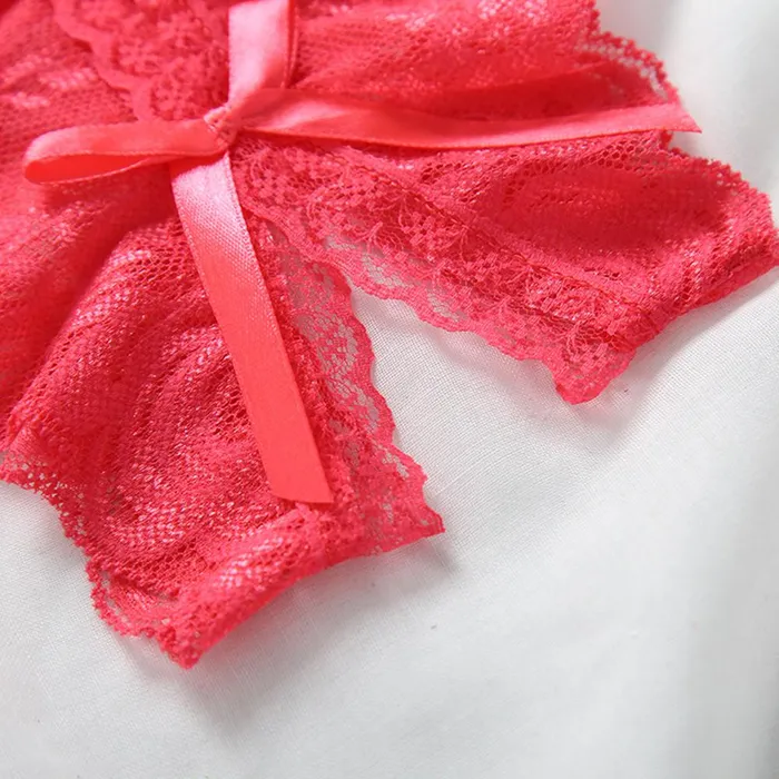 Couples Women Lace Sexy Underwear Open Crotch Bowknot Gstring Erotic Lingerie Briefs Temptation Panties LAZADASEXTOYS