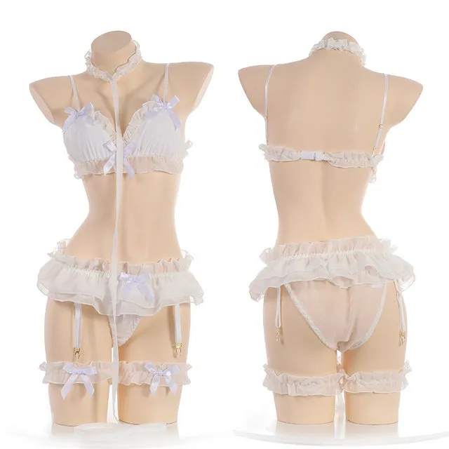 LAZADASEXTOYS Couples Sexy Lolita Girls Chiffon Lace Princess Lingerie Set Underwear Flirtatious Anime Cosplay Sleepwear Bra Adult Sex Games45