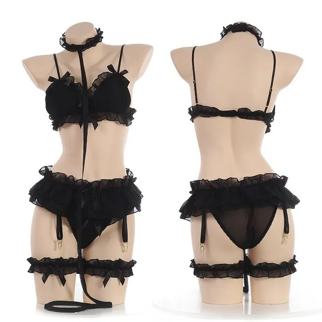 LAZADASEXTOYS Couples Sexy Lolita Girls Chiffon Lace Princess Lingerie Set Underwear Flirtatious Anime Cosplay Sleepwear Bra Adult Sex Games45