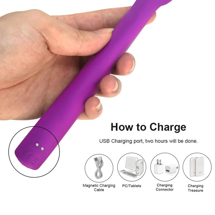 LAZADASEXTOYS Female Sex Toys Powerful Waterproof G spot Vibrator Sex toys for Woman Soft Silicone Rechargeable Clitoris Stimulator Massage Toys for Adults
