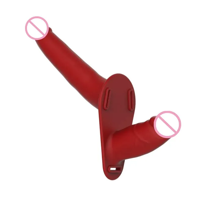 Lovegasm Passionate Red Double Ended Harness Set Dp Sided Headed Female Sex Toys