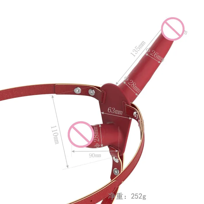 Lovegasm Passionate Red Double Ended Harness Set Dp Sided Headed Female Sex Toys