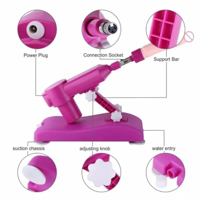 Lovegasm Sassy Pink Automatic Dildo Sex Machine Set Female Sex Toys