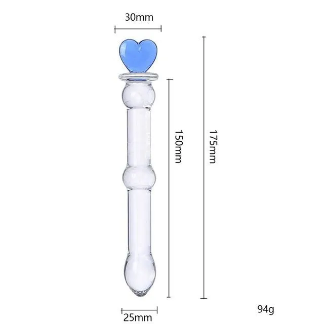 Seductive Heart Clear 59 Inch Glass Dildo Slender Starter Lovegasm Dildos