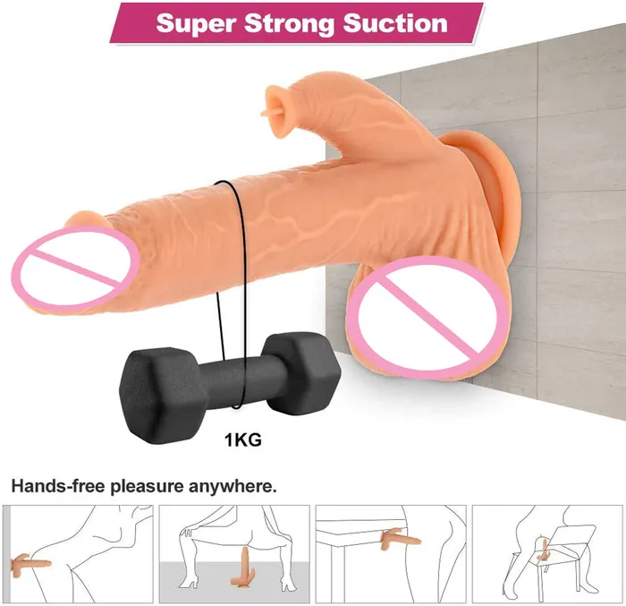 98 Inch Liquid Silicone Realistic Licking Thrusting Rotating Dildo YOSPOSS Female Sex Toys