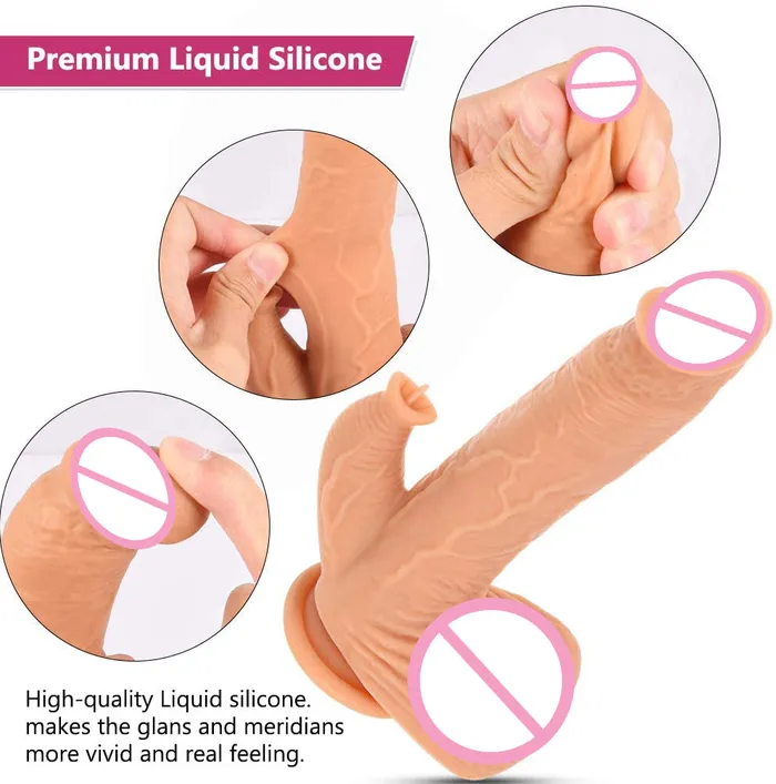 98 Inch Liquid Silicone Realistic Licking Thrusting Rotating Dildo YOSPOSS Female Sex Toys