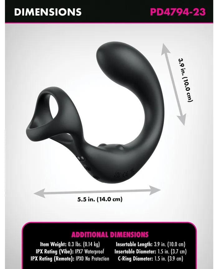 Anal Fantasy Elite AssGasm TaintAlizer PSpot Vibrator Black Pipedream Products Anal