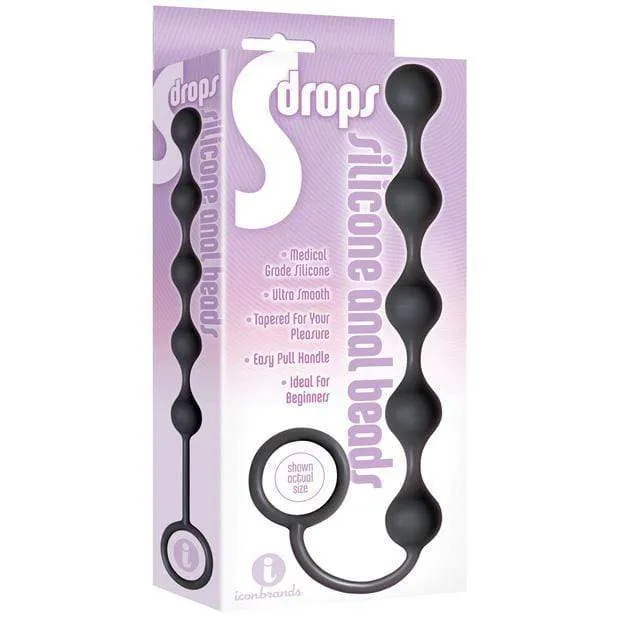 Anal Icon Brands Icon Brands S Drops Silicone Anal Beads Black