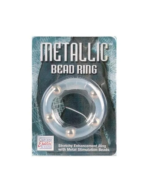 California Exotic Novelties Male Sex Toys Metallic Bead Ring Clear