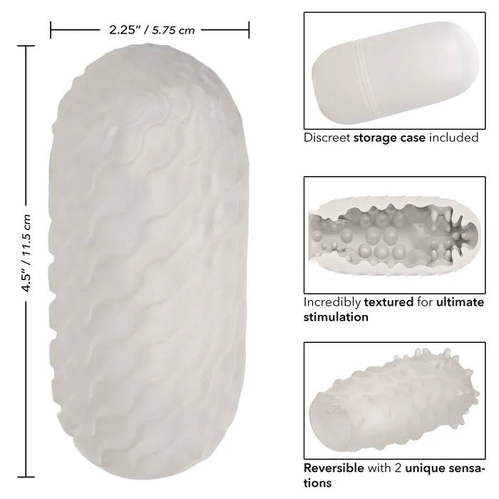 California Exotics Boundless Reversible Nubby Soft Stroker White California Exotics Male Sex Toys