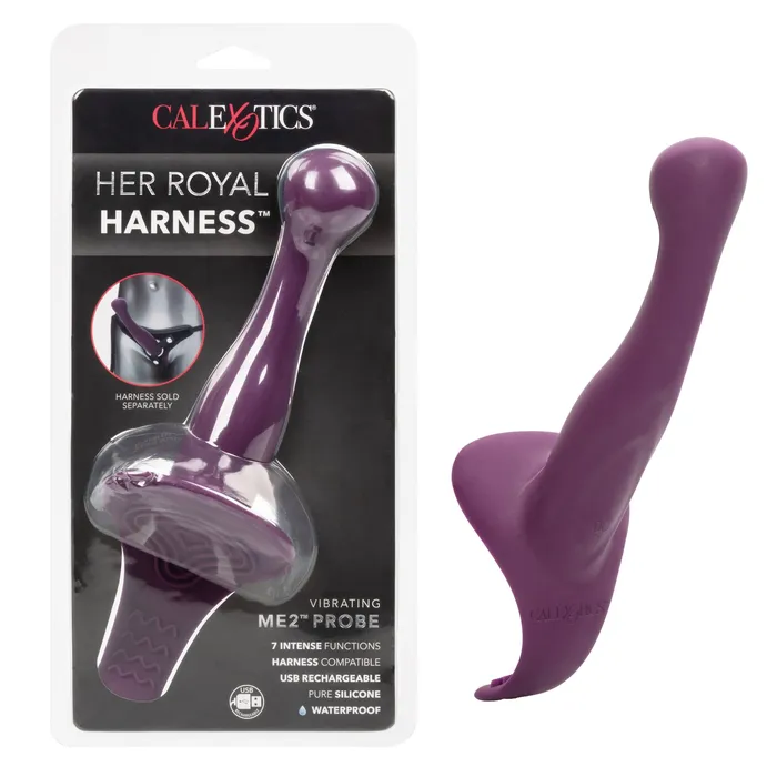 California Exotics Vibrators California Exotics Her Royal Harness Vibrating ME2 Probe Clamshell Vibrator Purple